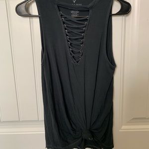 Lace up tank top